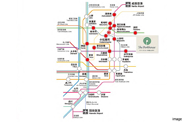 交通図｜ザ・パークハウス日本橋大伝馬町